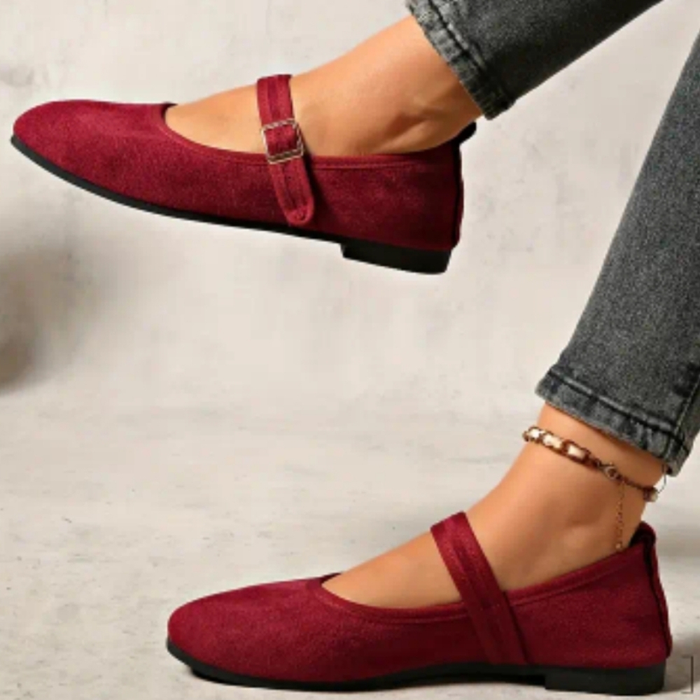 NEW! Red Mary Jane Flats Sz 6 - Picture 4 of 4